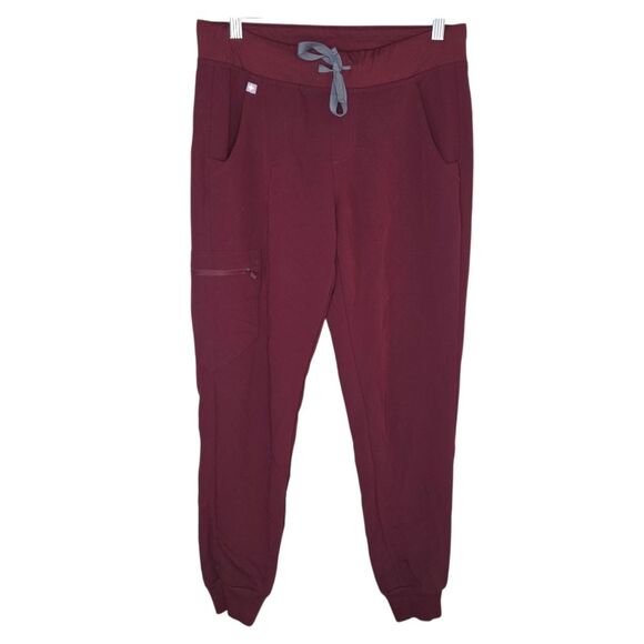 FIGS Zamora Jogger Scrub Pants Burgundy Red Technical Collection Size SMALL - Picture 1 of 7